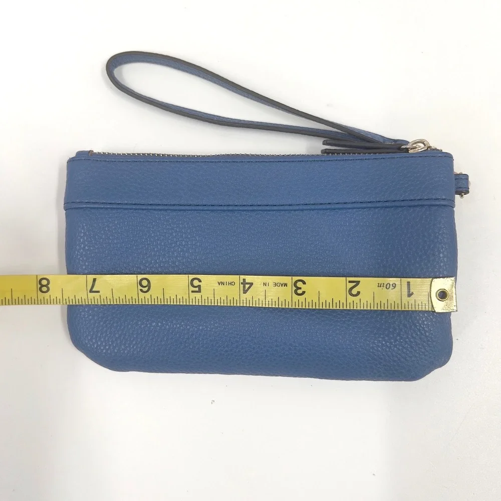 Nanette Lepore Womens Wristlet Periwinkle Cornflower Blue Vegan Zip Pouch 8in